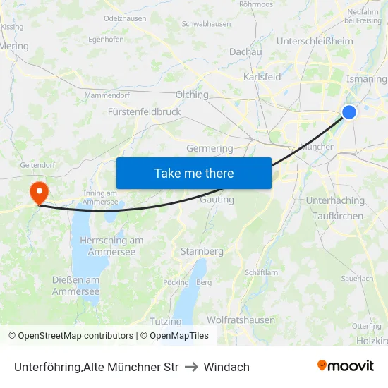 Unterföhring,Alte Münchner Str to Windach map