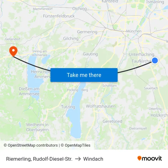 Riemerling, Rudolf-Diesel-Str. to Windach map