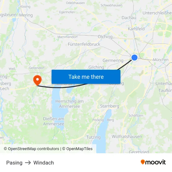 Pasing to Windach map