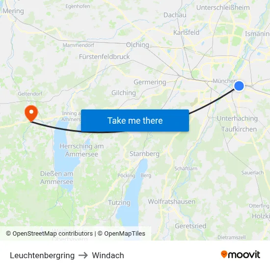 Leuchtenbergring to Windach map