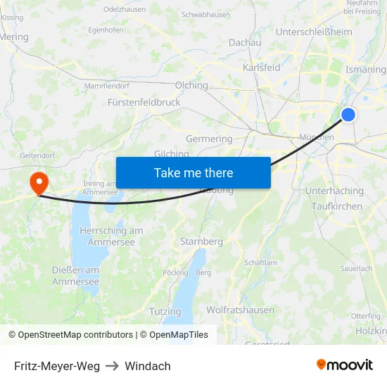 Fritz-Meyer-Weg to Windach map