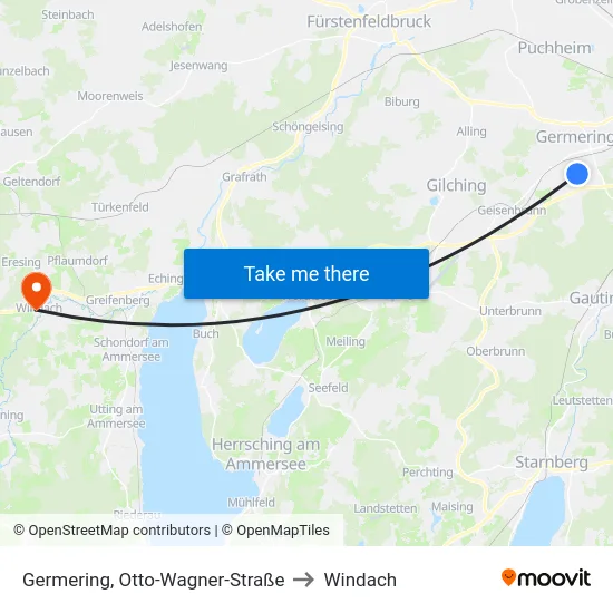 Germering, Otto-Wagner-Straße to Windach map