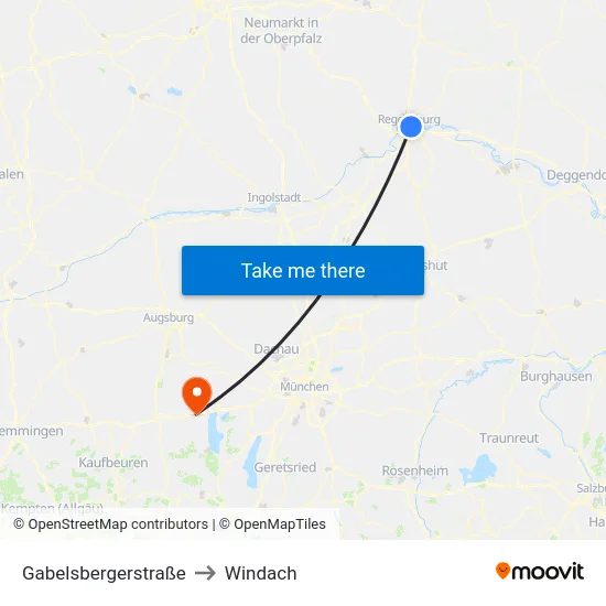 Gabelsbergerstraße to Windach map