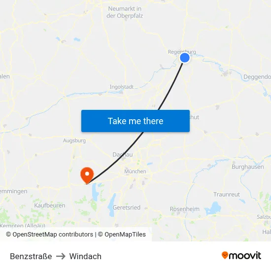 Benzstraße to Windach map
