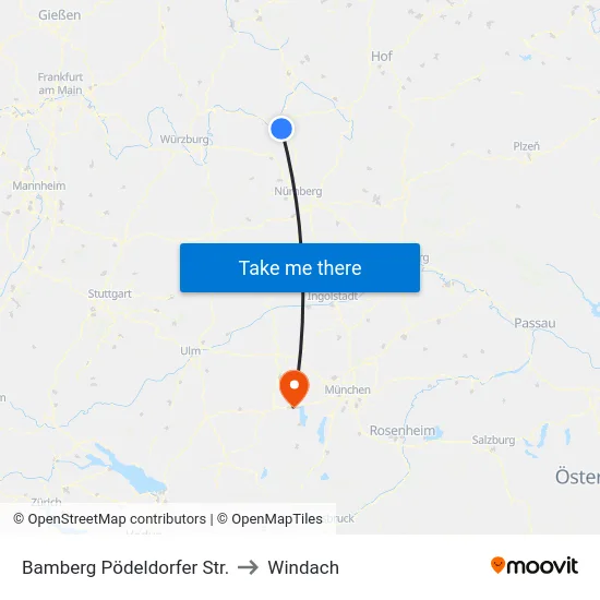 Bamberg Pödeldorfer Str. to Windach map