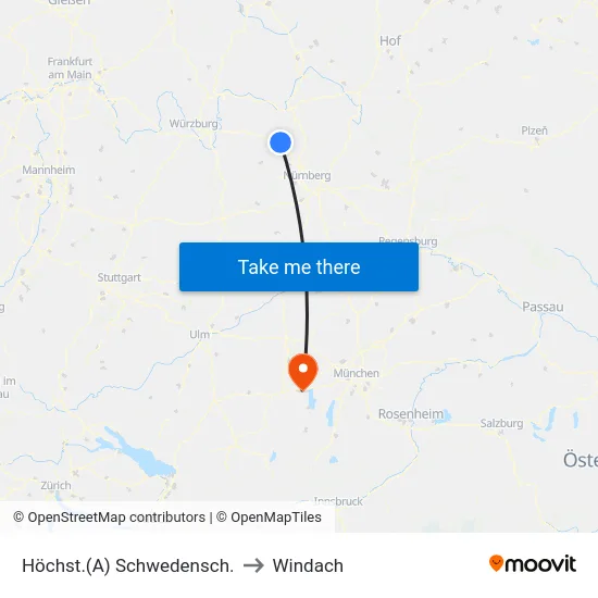 Höchst.(A) Schwedensch. to Windach map