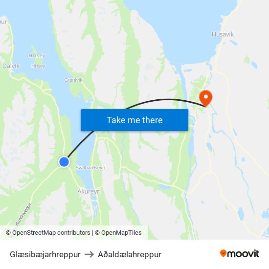 Glæsibæjarhreppur to Aðaldælahreppur map