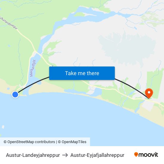 Austur-Landeyjahreppur to Austur-Eyjafjallahreppur map