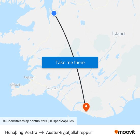 Húnaþing Vestra to Austur-Eyjafjallahreppur map