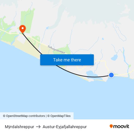 Mýrdalshreppur to Austur-Eyjafjallahreppur map