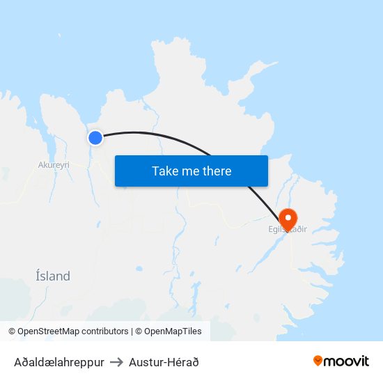 Aðaldælahreppur to Austur-Hérað map