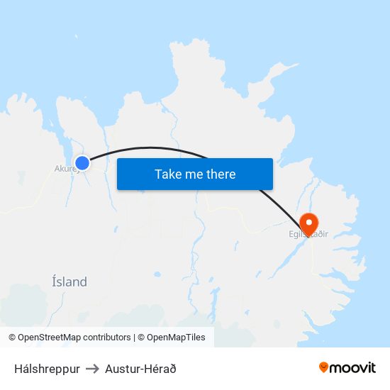 Hálshreppur to Austur-Hérað map