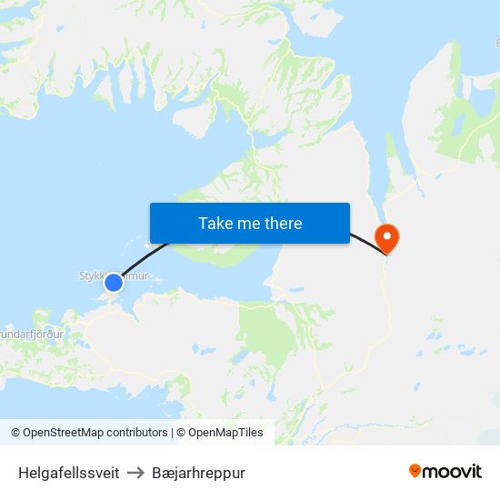 Helgafellssveit to Bæjarhreppur map