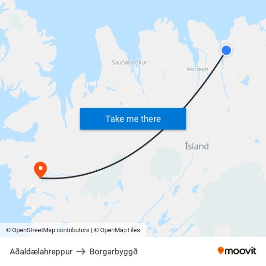 Aðaldælahreppur to Borgarbyggð map
