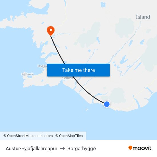 Austur-Eyjafjallahreppur to Borgarbyggð map