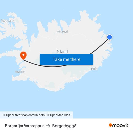 Borgarfjarðarhreppur to Borgarbyggð map