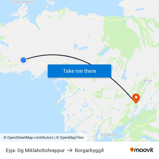 Eyja- Og Miklaholtshreppur to Borgarbyggð map