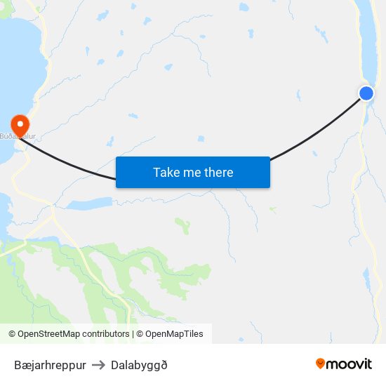 Bæjarhreppur to Dalabyggð map