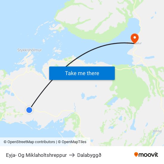 Eyja- Og Miklaholtshreppur to Dalabyggð map