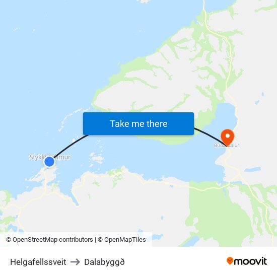 Helgafellssveit to Dalabyggð map