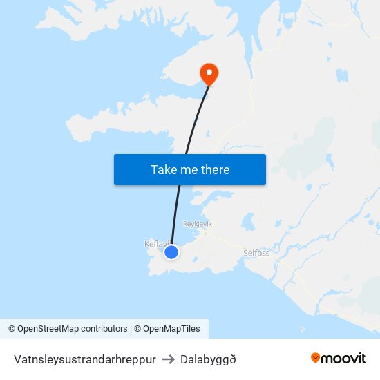 Vatnsleysustrandarhreppur to Dalabyggð map