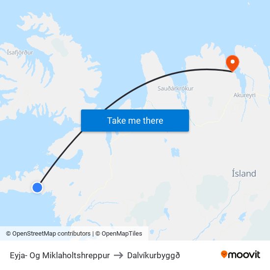 Eyja- Og Miklaholtshreppur to Dalvíkurbyggð map