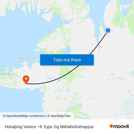 Húnaþing Vestra to Eyja- Og Miklaholtshreppur map
