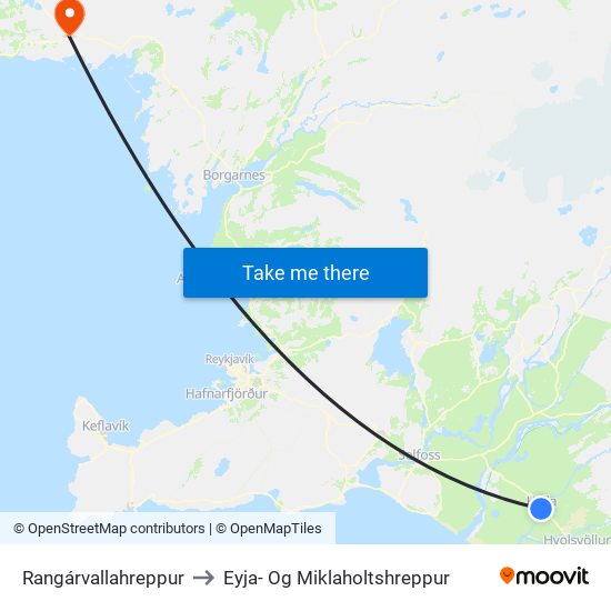 Rangárvallahreppur to Eyja- Og Miklaholtshreppur map