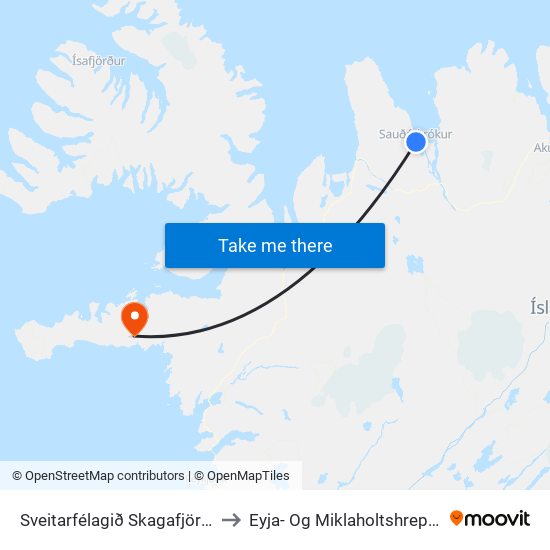 Sveitarfélagið Skagafjörður to Eyja- Og Miklaholtshreppur map