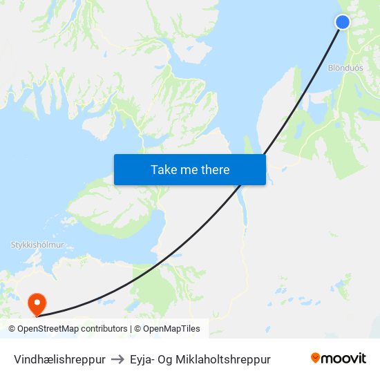 Vindhælishreppur to Eyja- Og Miklaholtshreppur map