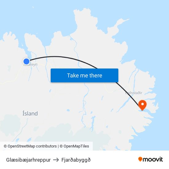 Glæsibæjarhreppur to Fjarðabyggð map