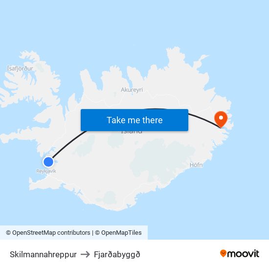 Skilmannahreppur to Fjarðabyggð map