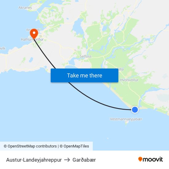 Austur-Landeyjahreppur to Garðabær map