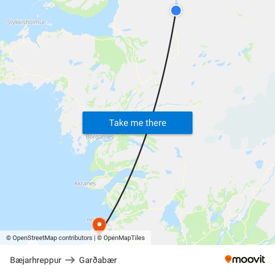 Bæjarhreppur to Garðabær map