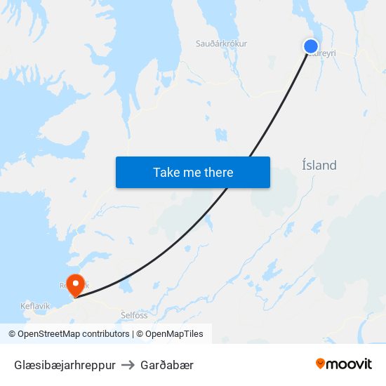 Glæsibæjarhreppur to Garðabær map