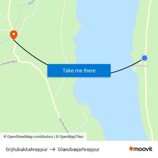 Grýtubakkahreppur to Glæsibæjarhreppur map