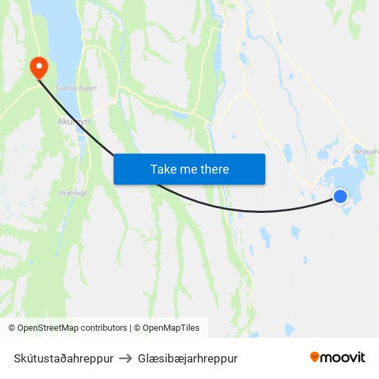 Skútustaðahreppur to Glæsibæjarhreppur map