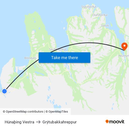 Húnaþing Vestra to Grýtubakkahreppur map