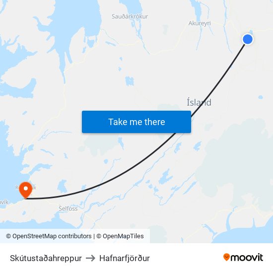 Skútustaðahreppur to Hafnarfjörður map