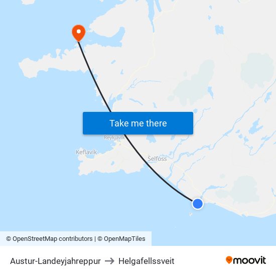Austur-Landeyjahreppur to Helgafellssveit map