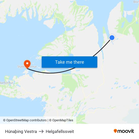 Húnaþing Vestra to Helgafellssveit map