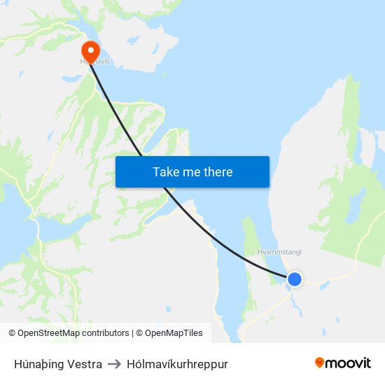 Húnaþing Vestra to Hólmavíkurhreppur map