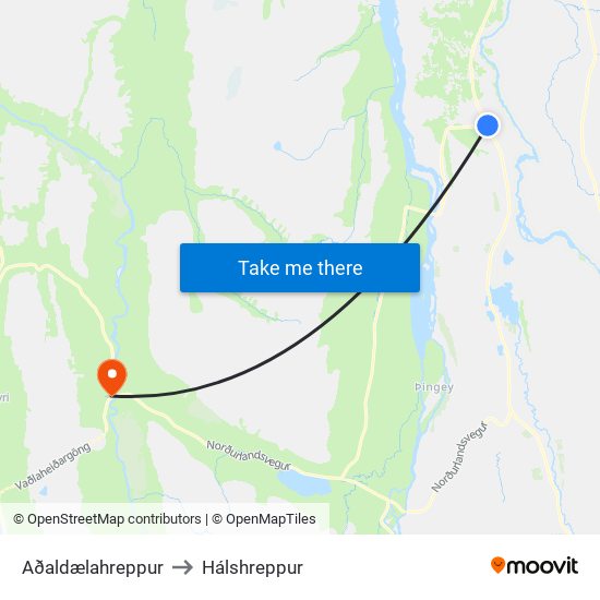 Aðaldælahreppur to Hálshreppur map