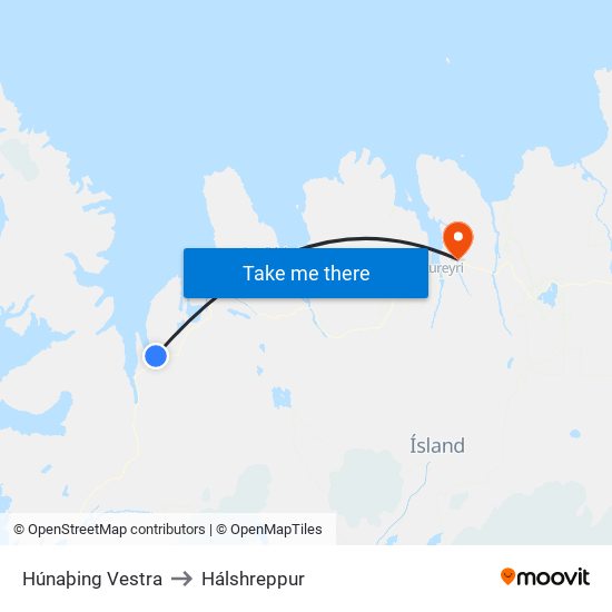 Húnaþing Vestra to Hálshreppur map