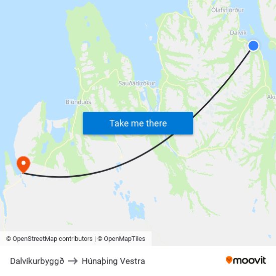 Dalvíkurbyggð to Húnaþing Vestra map