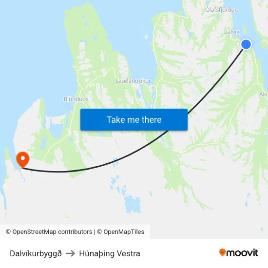 Dalvíkurbyggð to Húnaþing Vestra map