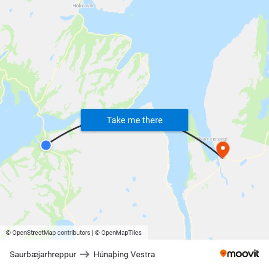 Saurbæjarhreppur to Húnaþing Vestra map