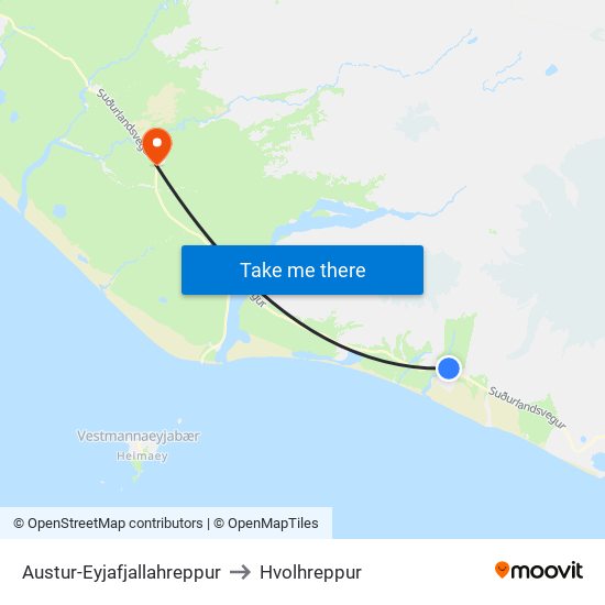 Austur-Eyjafjallahreppur to Hvolhreppur map