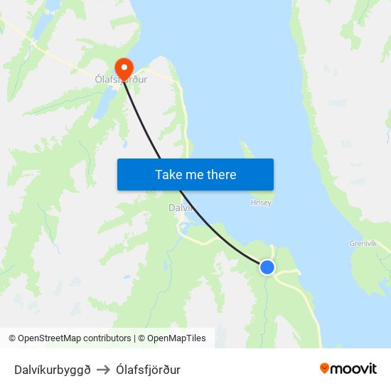 Dalvíkurbyggð to Ólafsfjörður map