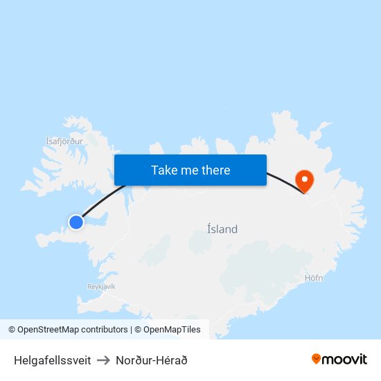 Helgafellssveit to Norður-Hérað map